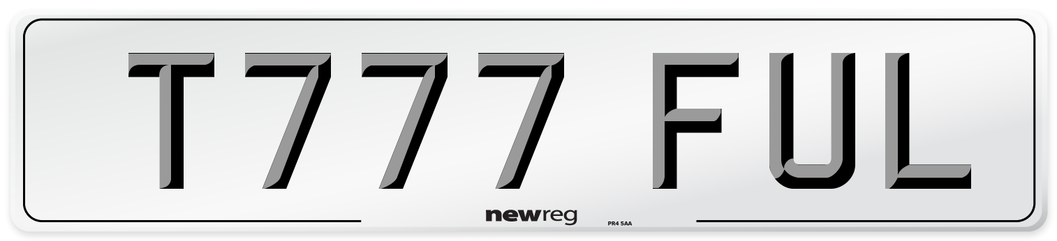 T777 FUL Number Plate from New Reg